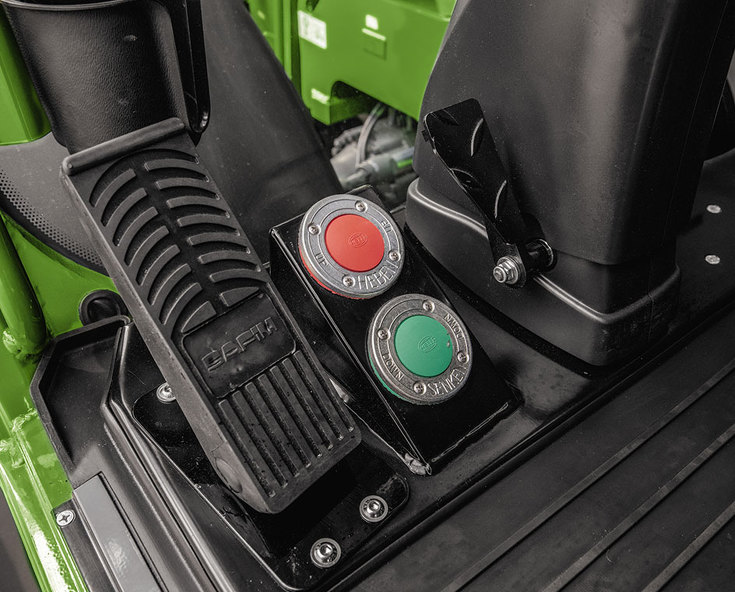 Close-up of the Brake-inch-pedal